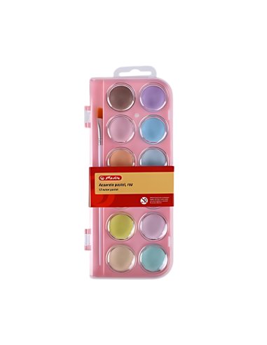 Acuarele Herlitz tip pastila 9495260, 12 culori pastel