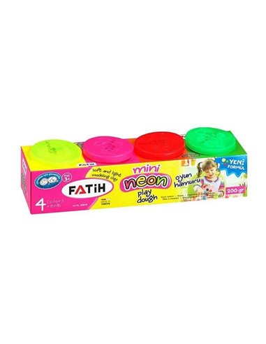 Plastilina usoara Modeling Dough Fatih 50610, 4x50g, Neon