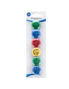 Magneti emoticon II color Starpak 378347, 30 mm, 6 buc/set