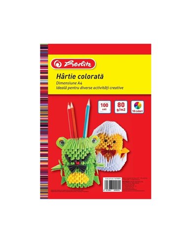 Hartie colorata A4 Herlitz 9470870, 80 g/mp, 100 coli/top