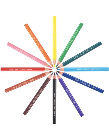 Creioane colorate BIC Evolution Triunghiulare, 12 buc/set Creioane colorate BIC Evolution Triunghiulare, 12 buc/set