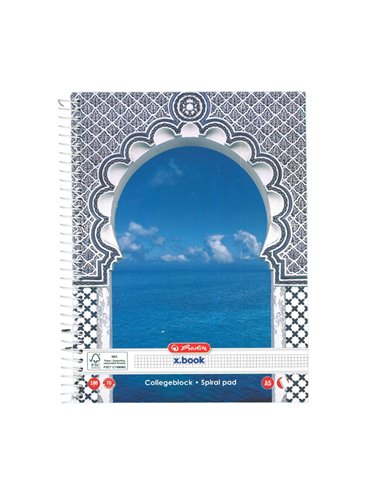 Caiet A5 cu spirala Herlitz 9484750, 100 file, 70 g/mp, Matematica, Motiv enjoy life