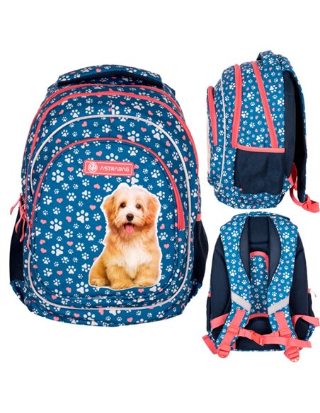 Ghiozdan scoala Astra, 3 compartimente, Motiv cute puppy Ghiozdan scoala Astra, 3 compartimente, Motiv cute puppy