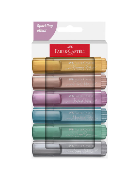 FC254676,Textmarker set 6 metalizat cutie carton 2024 faber-castell