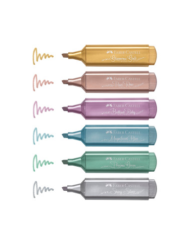 FC254676,Textmarker set 6 metalizat cutie carton 2024 faber-castell