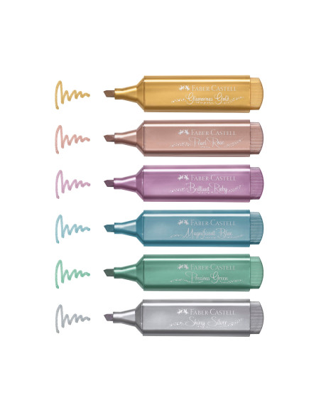 FC254676,Textmarker set 6 metalizat cutie carton 2024 faber-castell