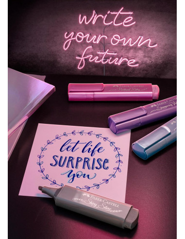 FC254676,Textmarker set 6 metalizat cutie carton 2024 faber-castell