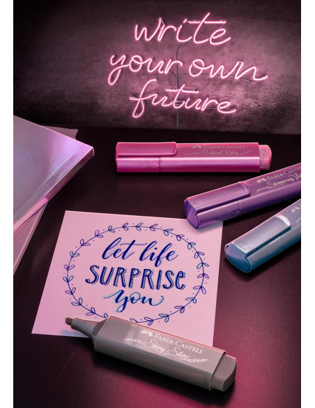 FC254676,Textmarker set 6 metalizat cutie carton 2024 faber-castell