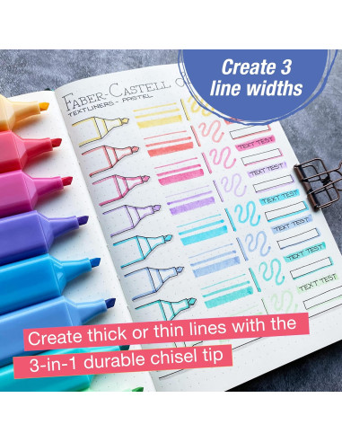 FC254602,Set birou Faber-Castell de 24 textmarkere, Metallic/Pastel/Neon FC254602,Set birou Faber-Castell de 24 textmarkere, Metallic/Pastel/Neon