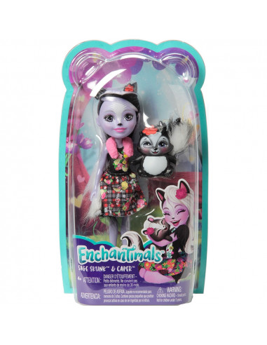 Papusa Enchantimals by Mattel Sage Skunk cu