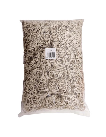 Elastice bani Optima OP-601015020, 1.5 x 1.5 mm, 1 kg/punga, Albe