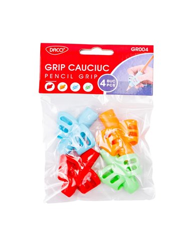 Grip din cauciuc pentru creioane Daco GR004, 4 buc/set