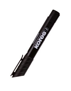 Marker permanent cu varf rotund  Kores KO20930, 3 mm, Negru