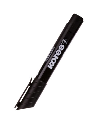 Marker permanent cu varf rotund  Kores KO20930, 3 mm, Negru