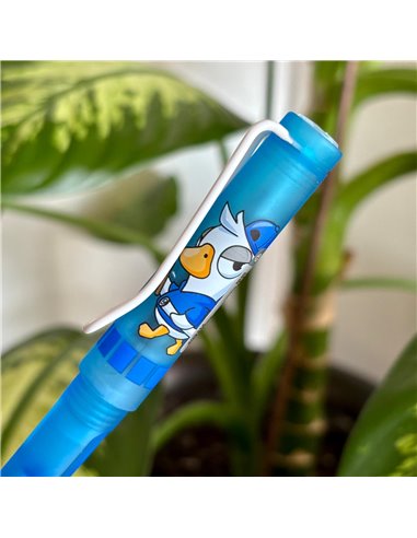 Stilou cu cerneala termosensibila si penita ascunsa + Rezerve, Motiv bird, Albastru