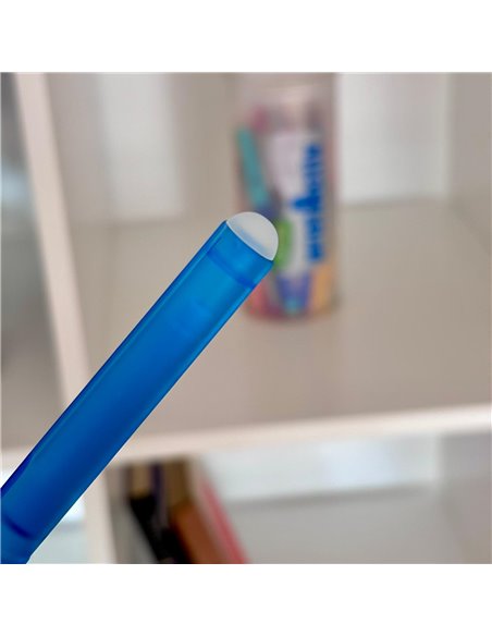 Stilou cu cerneala termosensibila si penita ascunsa + Rezerve, Motiv bird, Albastru