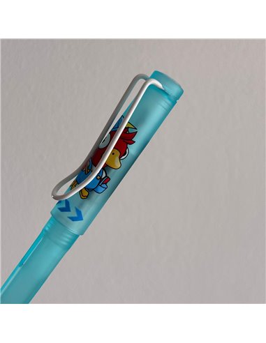 Stilou cu cerneala termosensibila si penita ascunsa + Rezerve, Motiv bird, Bleu