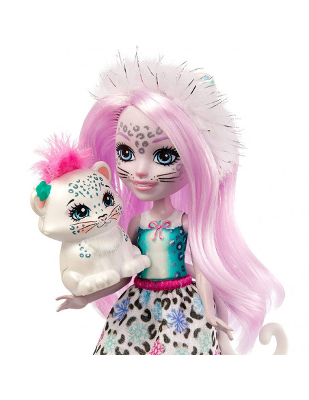 Papusa Enchantimals by Mattel Sybill Snow Leopard cu figurina