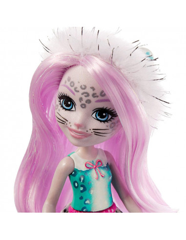 Papusa Enchantimals by Mattel Sybill Snow Leopard cu figurina