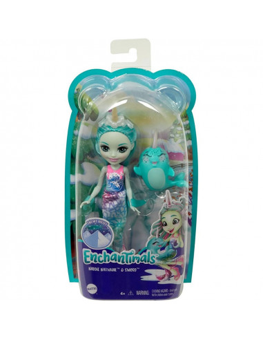 Papusa Enchantimals by Mattel Naddie Narwhal cu figurina