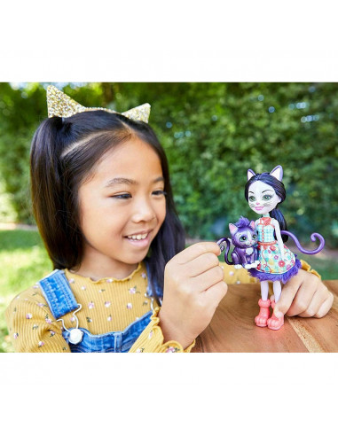 Papusa Enchantimals by Mattel Ciesta Cat cu figurina