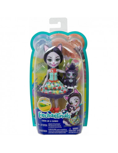 Papusa Enchantimals by Mattel Ciesta Cat cu figurina