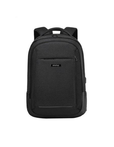 OF581,Ghiozdan compartiment laptop, model lux 600D OFFISHOP, Negru