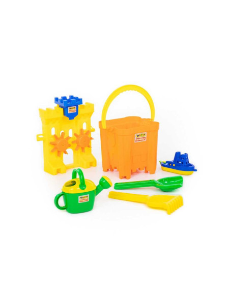 ROB-45164,Galeata nisip+5 accesorii - CastleMaxi, 34x30x34 cm, Wader