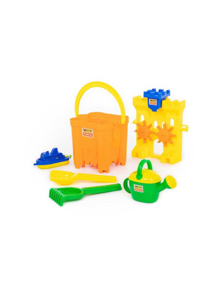 ROB-45164,Galeata nisip+5 accesorii - CastleMaxi, 34x30x34 cm, Wader