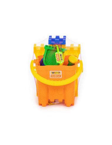 ROB-45164,Galeata nisip+5 accesorii - CastleMaxi, 34x30x34 cm, Wader