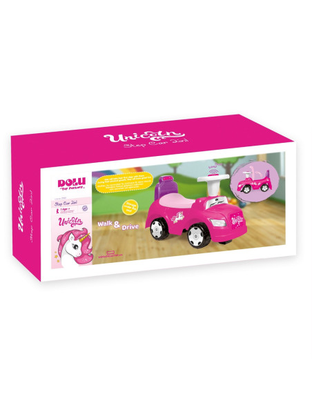 ROB-2532,Masinuta 2:1, fara pedale/roz, Unicorn/39x63x27cm - Dolu