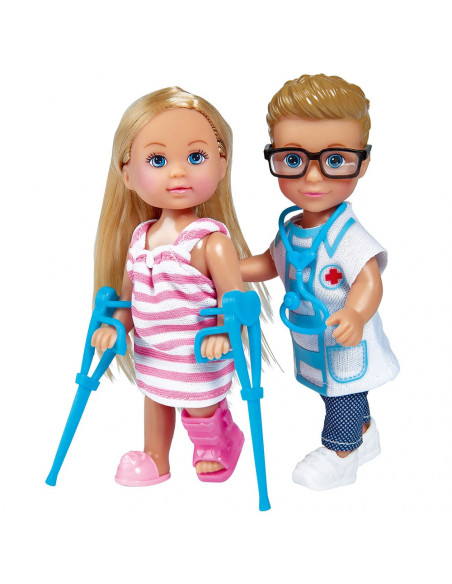 Set Simba Evi Love Doctor papusa Evi 12 cm, papusa Timmy 12 cm