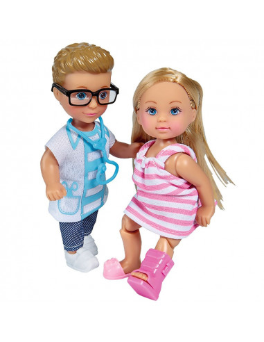 Set Simba Evi Love Doctor papusa Evi 12 cm, papusa Timmy 12 cm