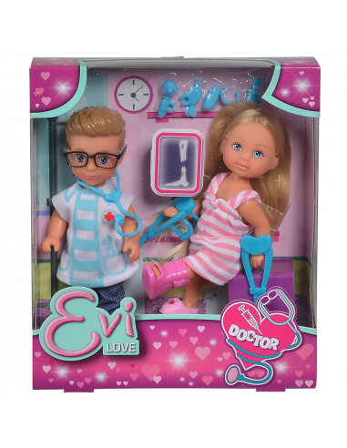 Set Simba Evi Love Doctor papusa Evi 12 cm, papusa Timmy 12 cm