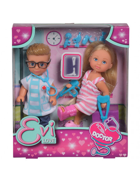 Set Simba Evi Love Doctor papusa Evi 12 cm, papusa Timmy 12 cm