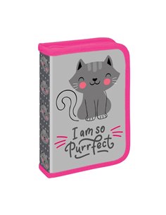 Penar neechipat cu 1 fermoar S-COOLSC2464, Motiv I am so purrfect