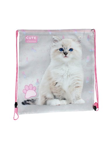 Sac incaltaminte Starpak 485896, Motiv Kitty, Roz