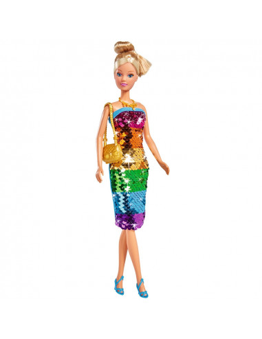 Papusa Simba Steffi Love Swap Deluxe 29 cm cu rochie