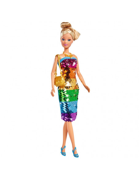 Papusa Simba Steffi Love Swap Deluxe 29 cm cu rochie