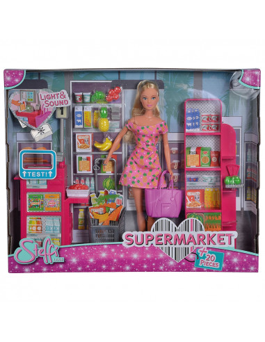 Set Simba Steffi Love Supermarket cu papusa 29 cm si