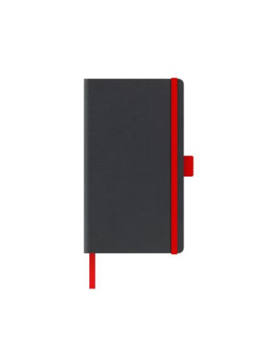 2025-9493450,Agenda nedatata a5 castelli, coperta rigida negru, elastic rosu, dictando ivory