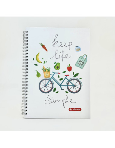 2025-9488600,Agenda nedatata 17x24 cm cu spira, coperta tare, 192pagini, motiv bicicleta