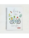 2025-9488600,Agenda nedatata 17x24 cm cu spira, coperta tare, 192pagini, motiv bicicleta