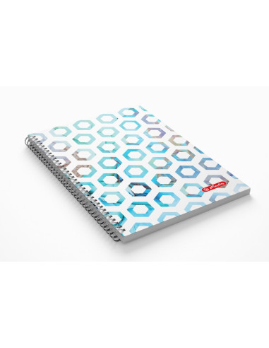 2025-9488590,Agenda nedatata 17x24 cm cu spira, coperta tare, 192pagini, motiv hexagon