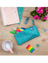 400159628,Penar oxford 2 zip floral, tip etui dublu, 2 fermoare, culori asortate