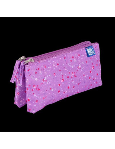 400159628,Penar oxford 2 zip floral, tip etui dublu, 2 fermoare, culori asortate