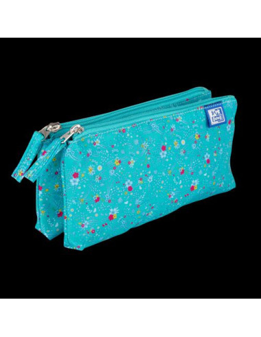 400159628,Penar oxford 2 zip floral, tip etui dublu, 2 fermoare, culori asortate
