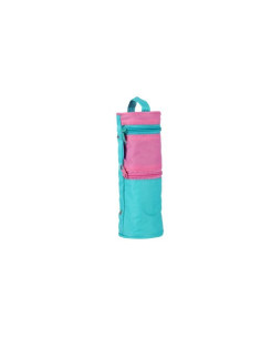 9495320,Penar tip etui rotund, 2 fermoare culoare turcoaz / roz