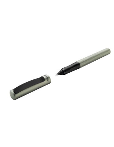 824408,Roller pina colada edition 0.7 mm, corp striat, ambidextru, 1 rezerva albastra inclusa, olive metalizat, cutie carton