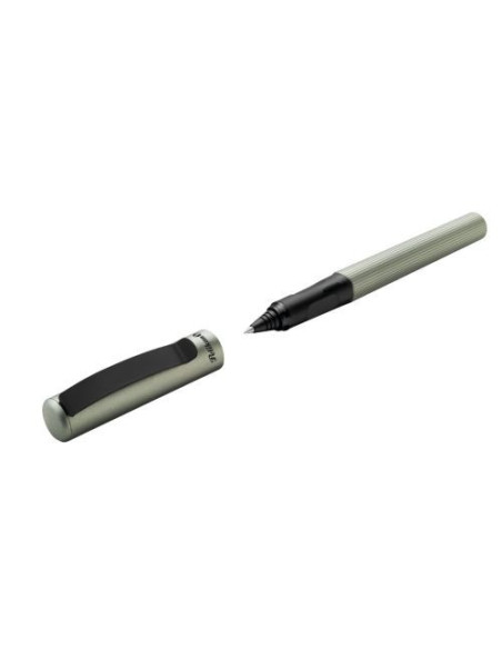 824408,Roller pina colada edition 0.7 mm, corp striat, ambidextru, 1 rezerva albastra inclusa, olive metalizat, cutie carton